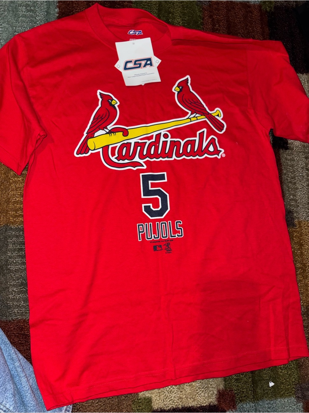 MLB Cardinals Red Short Sleeve Pujols #5 Tee